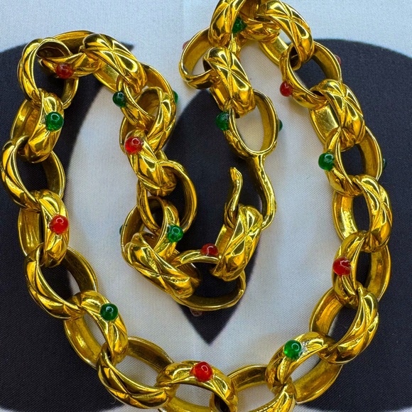 CHANEL Gripoix Choker Necklace 1980 RARE - Picture 1 of 5